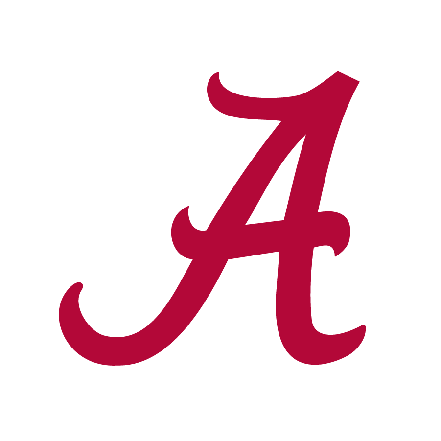 Alabama logo showcasing Fizzy's official license to carry unique collegiate hair claw clips.