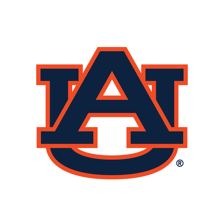Auburn University logo showcasing Fizzy's official license to carry unique collegiate hair claw clips.