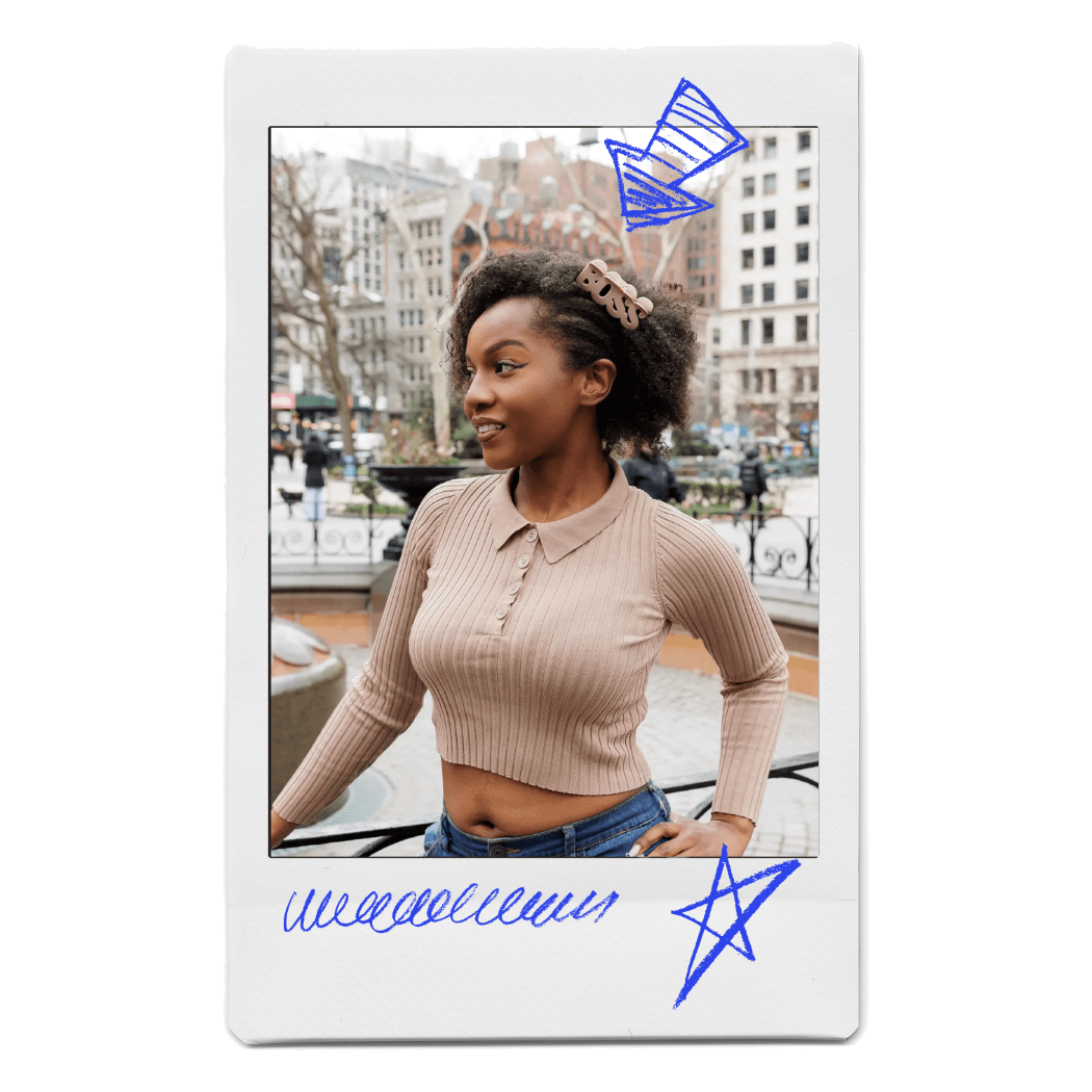 Young black woman wearing a BOSS word claw clip by FiZZY