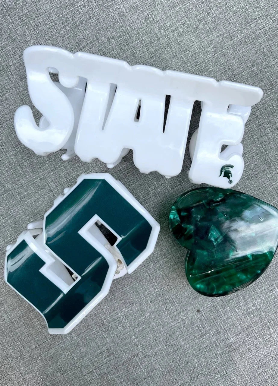 Michigan State® Block S Logo Claw - Fizzy