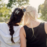 Tailgate collegiate hair claw clip in 2x2 size and a Houndstooth pattern by Fizzy