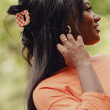 Collegiate claw clip for Tennessee® in a Checkerboard 2x2 pattern and size by Fizzy